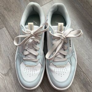 Puma Karmen Rebelle White and Light Blue Athletic Shoes